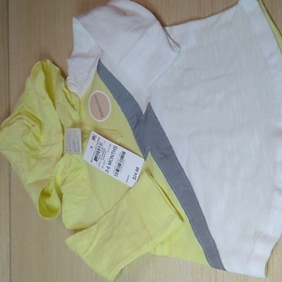 Macy's First Impressions 3-6 months Shirt w hood Reflective 100% Cotton Yellow, - Picture 1 of 6